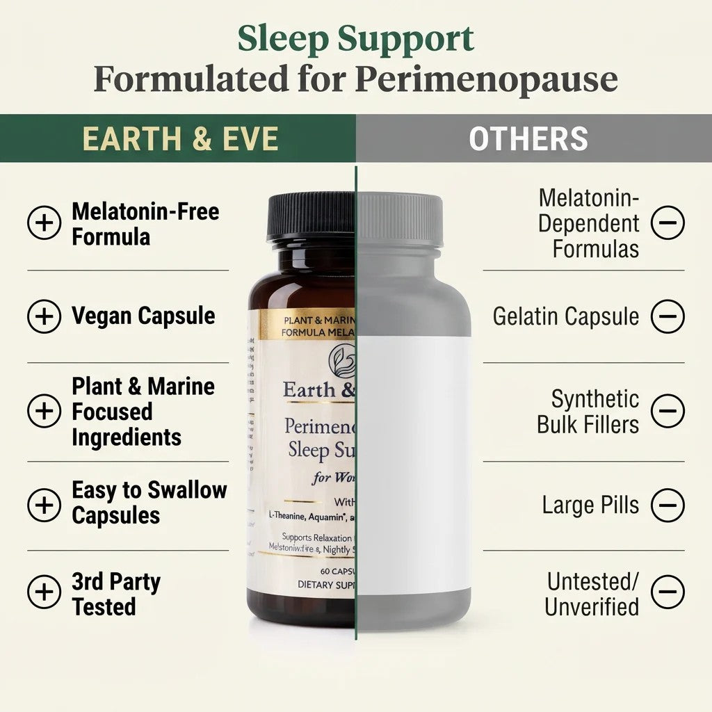 Earth & Eve vs. other sleep supplements comparison chart