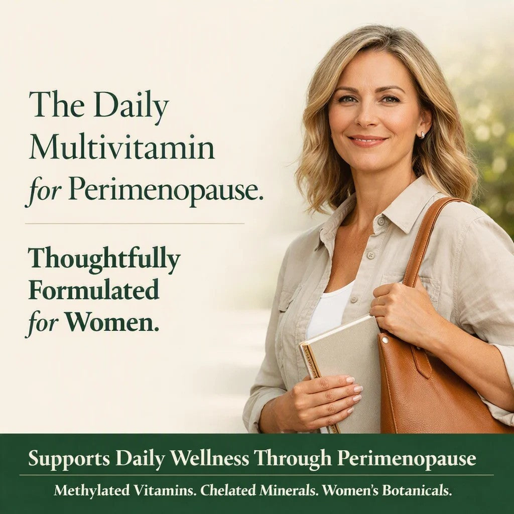 Woman incorporating Earth & Eve Perimenopause Multivitamin into her daily routine